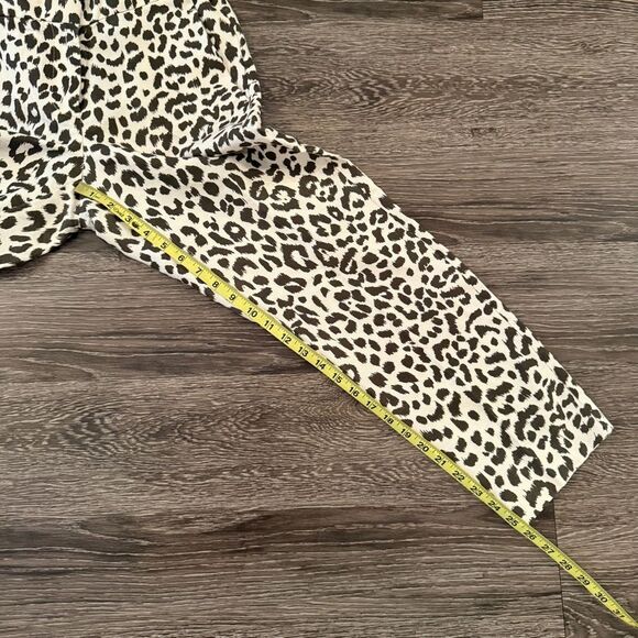 J. Crew Linen Blend Paperbag Waist Animal Print Pants - Picture 7 of 8